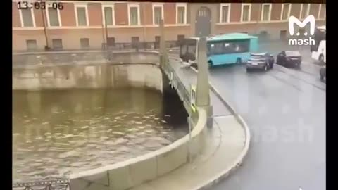 Today in St. Petersburg, a bus plunged into a river after the driver lost control,