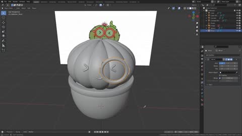 Blender beginner tutorial to make 3d cute cactus 7