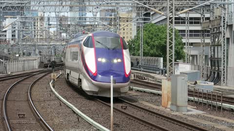 Shinkansen arriving from the Yamagata Direction
