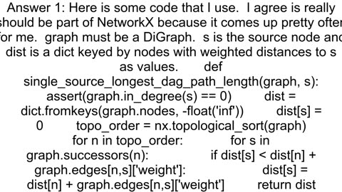 Calculate the longest path between two nodes NetworkX