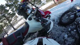 Black Ice Causes Motorcycle Dominoes