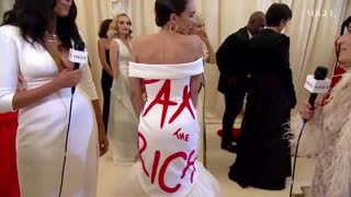 Wealthy AOC Wears "Tax The Rich" Dress At Expensive Met Gala In RIDICULOUS Show Of Irony