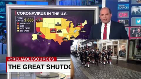 Stelter gleeful coverage of the great shutdown of 2020 vs Marching Bagpipes