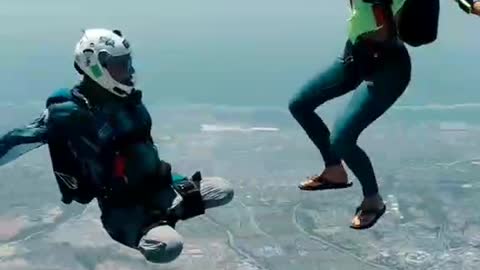 Extreme sports, skydiving, free fall.