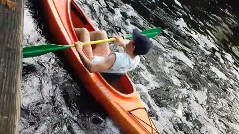 Kayak Over Waterfall