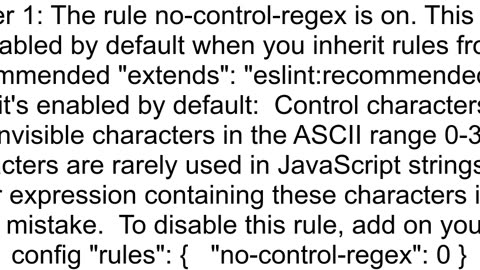 Javascript Unexpected control characters in regular expression