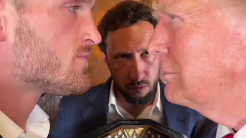 Logan Paul vs Donald Trump Face Off With WWE United States Championship Belt