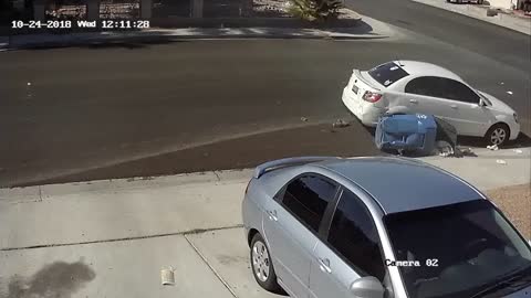 Sleeping Driver Runs into Neighborhood Kid
