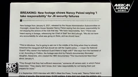 Nancy Pelosi Admits On Tape That J6 Security Failure Was Her Fault