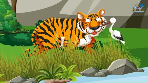 দুই বাঘ ও সারসের গল্প | Tiger and Crane's story | URO Bangla Cartoon| Rupkothar Golpo| Bangla Golpo