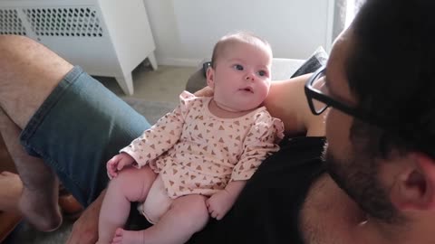 2 Month Old Baby's CUTE Conversation With Her Daddy