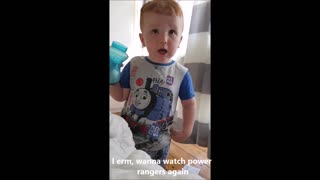 Toddler denies that TV influenced curse word - immediately curses after learning he can't watch it