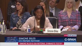 Simone Biles gets emotional: "I'm a survivor of sexual abuse"
