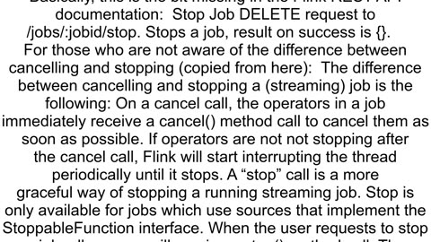 How to stop a Flink job using REST API