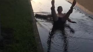 Swimming in a puddle