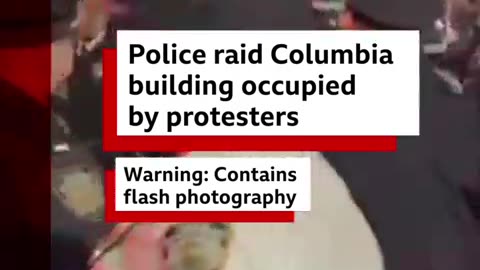 Police raided Columbia University to clear pro-Palestinian protesters. #Shorts #US #BBCNews