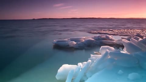 Ice Cold Winter Frozen River Water Shore Lake