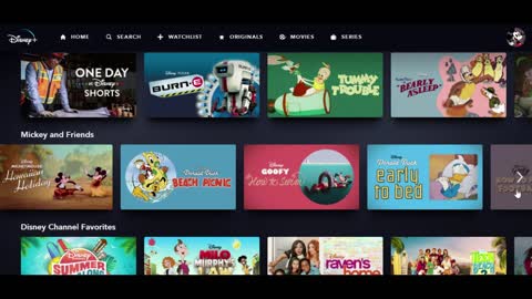 Disney+ -On Demand Streaming (UI & content preview)