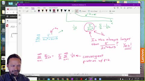 Calculus 2 - Section 11-4 - Class example of the comparison test