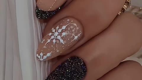 beautiful nails with glitter