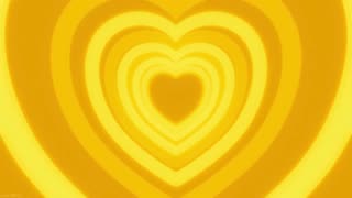 541. Cute Yellow Heart Tunnel 💛Sunny Heart Background Bright Romantic Video