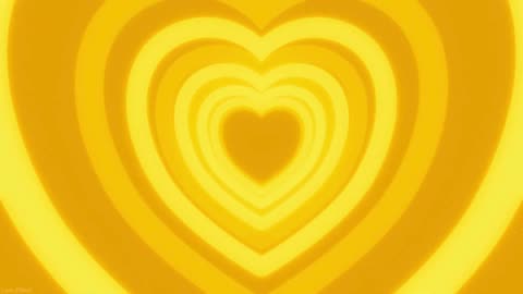 541. Cute Yellow Heart Tunnel 💛Sunny Heart Background Bright Romantic Video