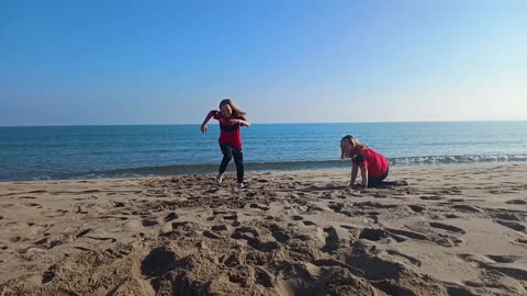 Poole Twins at the beach