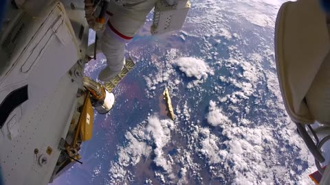 Astronauts accidentally lose a shield in space