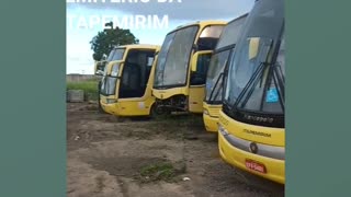 Bus cemetery of what was once the largest road transport company in Brazil