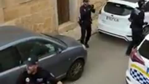 Police in Spain entertain quarantined citizens with a lively street performance