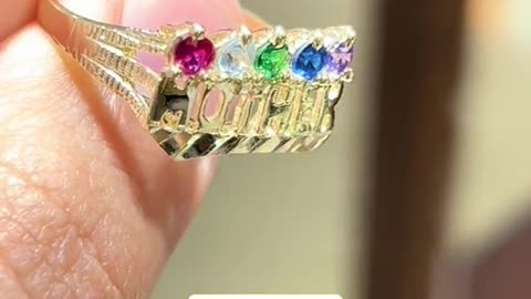 Solid Gold Customizable Birthstone Mother Rings