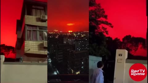 Cielo tutto rosso in Cina. Mistero. Cosa sta succedendo?!?