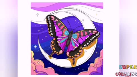 coloring Butterfly step by step