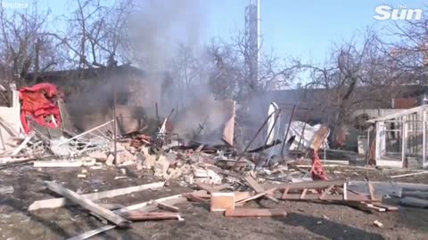 Residents clear rubble from homes in Russian-hit Kyiv, Ukraine