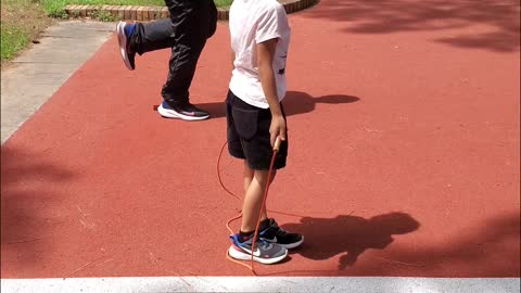 Little kiddo jump rope day at the park