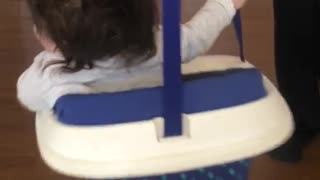 Baby girl has the happiest time of her life in bouncy swing