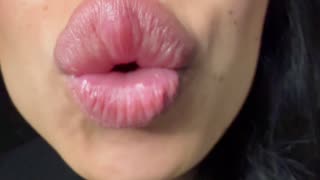 Asmr lens licking up close wet mouth sounds