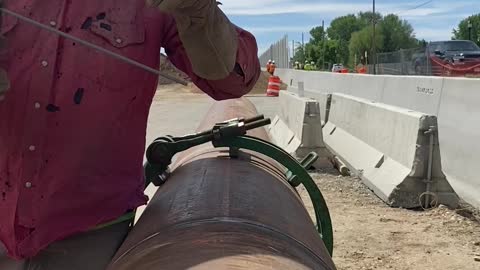 Welding 20” x.375” Casing Pipe for a Road Crossing