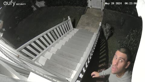 Man Falls Trying to Take Down Security Camera