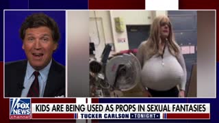 Tucker Carlson reports on a Canadian biological male teacher who wears massive prosthetic breasts