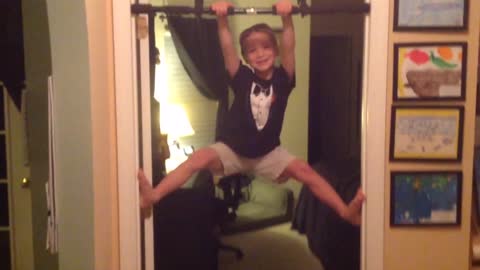 Kid Pulls Prank With Pull-Up Bar