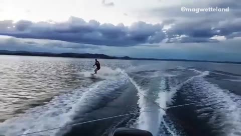 Collab copyright protection - two friends wakeboard crash together