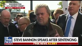 Steve Bannon speaks outside courtroom after sentence