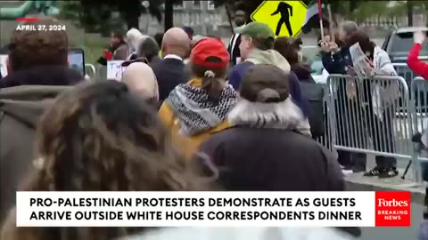 Pro-Palestinian Demonstrators Confront Arriving Guests To White House Correspondents' Dinner