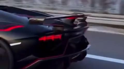 Lamborghini speeding on the highway