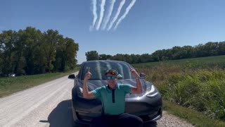 Blue Angels Fly Over Perfect Car Picture
