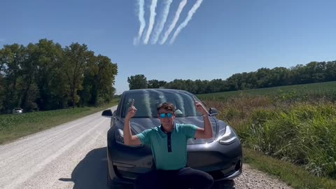 Blue Angels Fly Over Perfect Car Picture