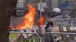 BREAKING: PROTESTER LIGHTS THEMSELF ON FIRE OUTSIDE TRUMP CRIMINAL TRIAL IN NYC