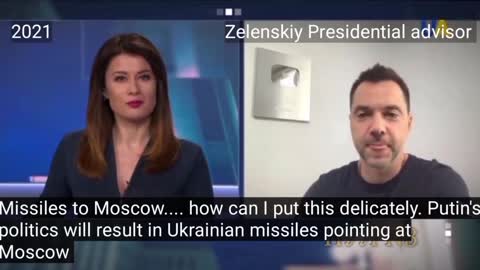 UKRAINE: Zelensky's Presidential advisor in 2021 on Ukraine's missiles pointing at Moscow.