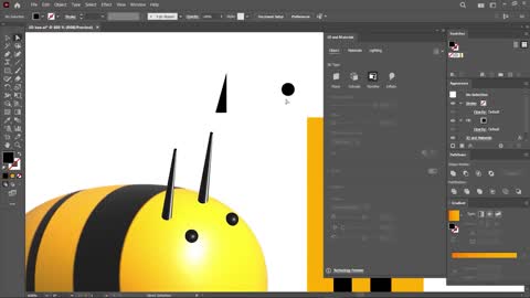 illustrator design 3d little bee 6